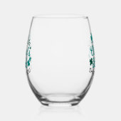 ラッキークローバーチャーム – メイ・ザ・クローバーの幸運の輝き ステムなしワイングラス (左)