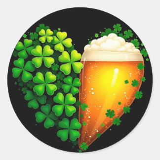 ラッキークローバーデザインサンパトリックの日 ラウンドシール