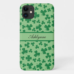 ラッキークローバーパーソナライズされたグリーンiPhone/iPadケース iPhone 11 ケース
