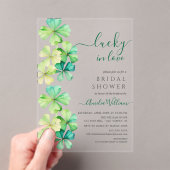 ラッキークローバーブライダルシャワー招待 アクリル招待状 (インサイチュ (ポータブル))