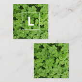 ラッキークローバーモノグラム、グリーンメドウ スクエア名刺 (正面/裏面)