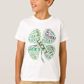 ラッキークローバーワードアート Tシャツ (正面)