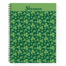 ラッキークローバー模様スパイラルノート