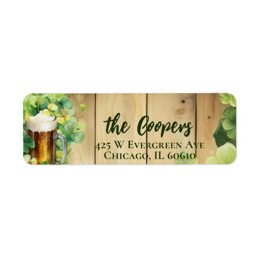 ラッキークローバー |ビール |差出人住所 ラベル (正面)