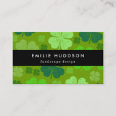 ラッキークローバー、緑、ランドスケープのデザイナー、庭師 名刺 (正面)