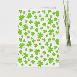 ラッキーグリーツクローバーシャムロック 箔グリーティングカード