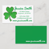 ラッキーグリーンアイリッシュシャムロッククローバーセントパトリックの日 名刺 (正面/裏面)