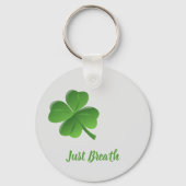 ラッキーグリーンクローバーキーチェーン キーホルダー (正面)