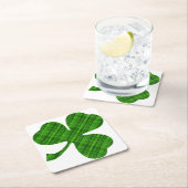 ラッキーグリーンシャムロックスクエアコースター スクエアペーパーコースター (インサイチュ)