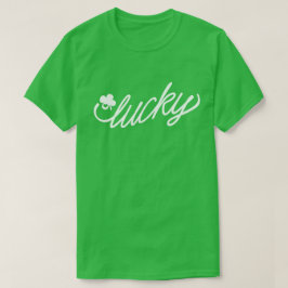 ラッキーグリーンスクリプトSt patricks day Tシャツ