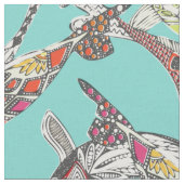 ラッキーコイブルー ファブリック (クローズアップ)