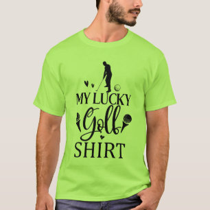 ラッキーゴルフ ワードアート クールデザイン Tシャツ