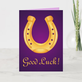 ラッキーゴールデンホースシューグッドラック深いパープル カード