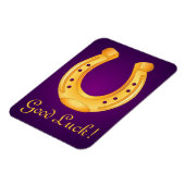 ラッキーゴールデンホースシューグッドラック深いパープル マグネット (左側)