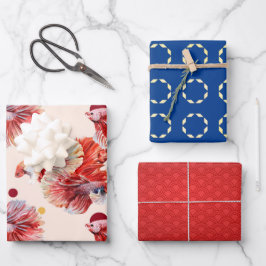 ラッキーゴールドフィッシュ包み紙シート ラッピングペーパーシート