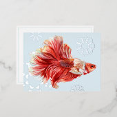 ラッキーゴールドフィッシュ&バブル箔はがき 箔シーズンポストカード (正面/裏面)