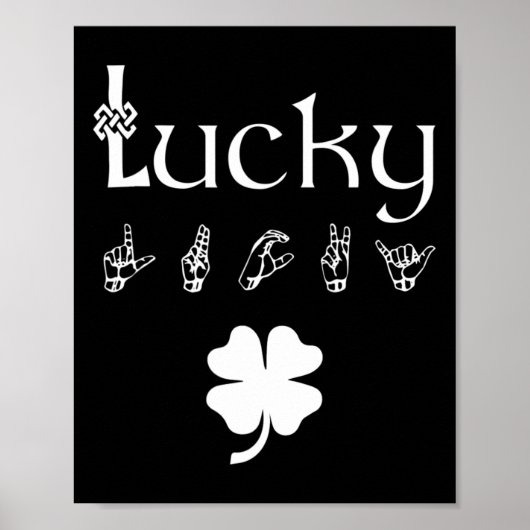 ラッキーサインランゲージろう認識度St patricks day ポスター (正面)