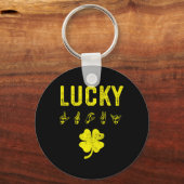 ラッキーサイン言語聴覚障害者認識度St patricks day キーホルダー (裏面)