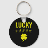 ラッキーサイン言語聴覚障害者認識度St patricks day キーホルダー (裏面)