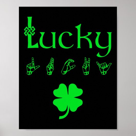 ラッキーサイン言語聴覚障害者認識度St patricks day ポスター (正面)