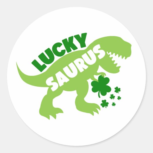 ラッキーサウラス☘️🦖 ラウンドシール (正面)