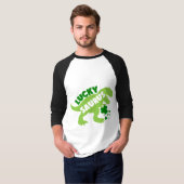 ラッキーサウラス – 聖パトリックの日ディノ Tシャツ (正面フル)