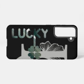 ラッキーサムスンケーストレンド抽象芸術緑 SAMSUNG GALAXYケース (裏面横)