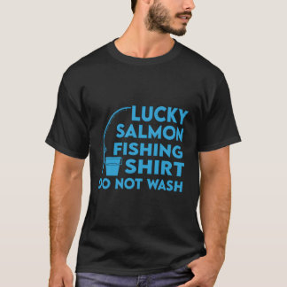 ラッキーサーモン魚釣りパシフィックサケ Tシャツ