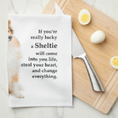 ラッキーシェットランド・ シープドッグ キッチンタオル (四つ折り)