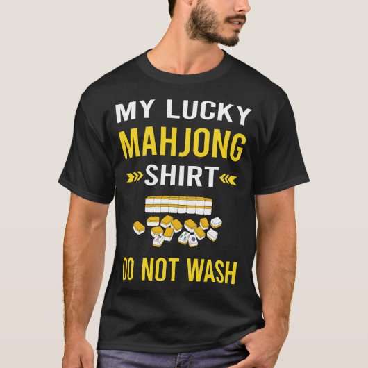 ラッキーシャツ麻雀マジョンマージャン Tシャツ (正面)