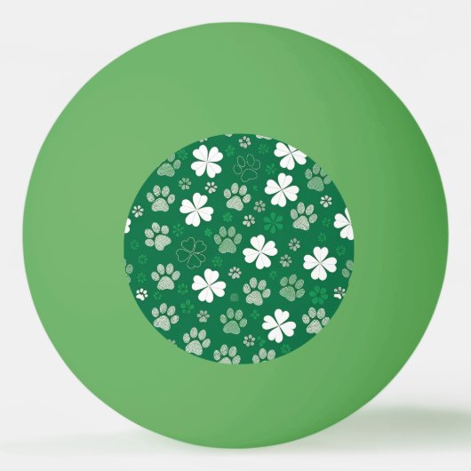 ラッキーシャムロックとポープリント 卓球ボール (正面)