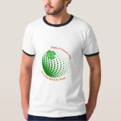 ラッキーシャムロックカスタムタイポグラフィグラフィックグリーン Tシャツ (正面)