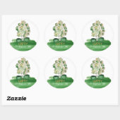 ラッキーシャムロッククローバーウォーターカラーアート ラウンドシール (シート)