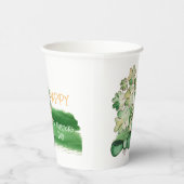 ラッキーシャムロッククローバーウォーターカラーコーヒーマグ 紙コップ (右)