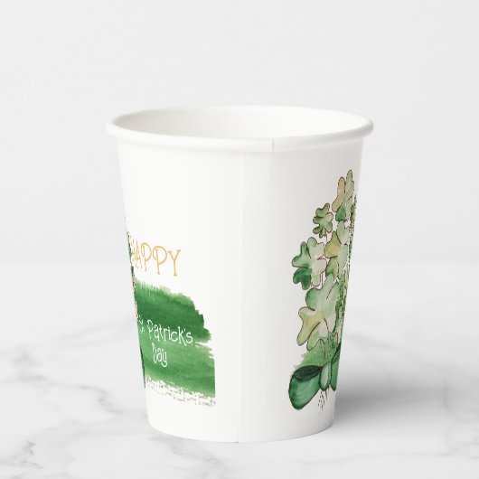 ラッキーシャムロッククローバーウォーターカラーコーヒーマグ 紙コップ (右)