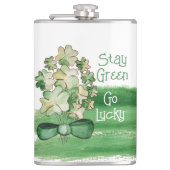 ラッキーシャムロッククローバーウォーター色 フラスク (正面)