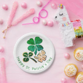 ラッキーシャムロッククローバーハッピーセントパトリックの日 ペーパープレート (パーティー)