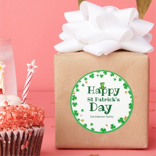 ラッキーシャムロックサンパトリックの日のステッカー ラウンドシール (パーティー)