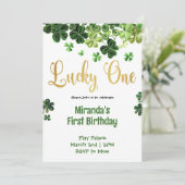 ラッキーシャムロックスファースト誕生日招待状 招待状 (スタンド正面)