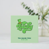 ラッキーシャムロックセントパトリックのデイフラットカード サンキューカード (スタンド正面)