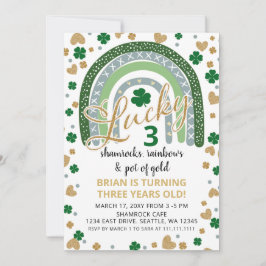 ラッキーシャムロックレインボーセントパトリックボーイ誕生日 招待状