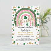 ラッキーシャムロックレインボーセントパトリック誕生日 招待状 (スタンド正面)