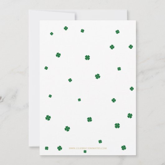 ラッキーシャムロックレインボーセントパトリック誕生日 招待状 (裏面)