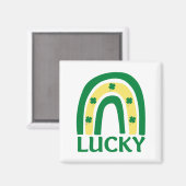 ラッキーシャムロックレインボーSt patricks マグネット (正面/裏面)