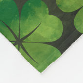 ラッキーシャムロック四葉クローバーパターン水色 フリースブランケット (角)