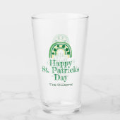 ラッキーシャムロック蹄鉄St patricks dayビール タンブラーグラス (正面)
