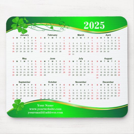 ラッキーシャムロック2025。マウスパッド マウスパッド (正面)