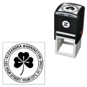 ラッキーシャムロック#4ネーム差出人住所 セルフインキングスタンプ (インサイチュ)