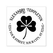 ラッキーシャムロック#4Pネーム差出人住所 セルフインキングスタンプ (デザイン)