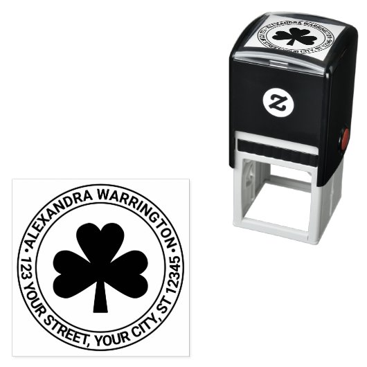 ラッキーシャムロック#5ネーム差出人住所 セルフインキングスタンプ (インサイチュ)